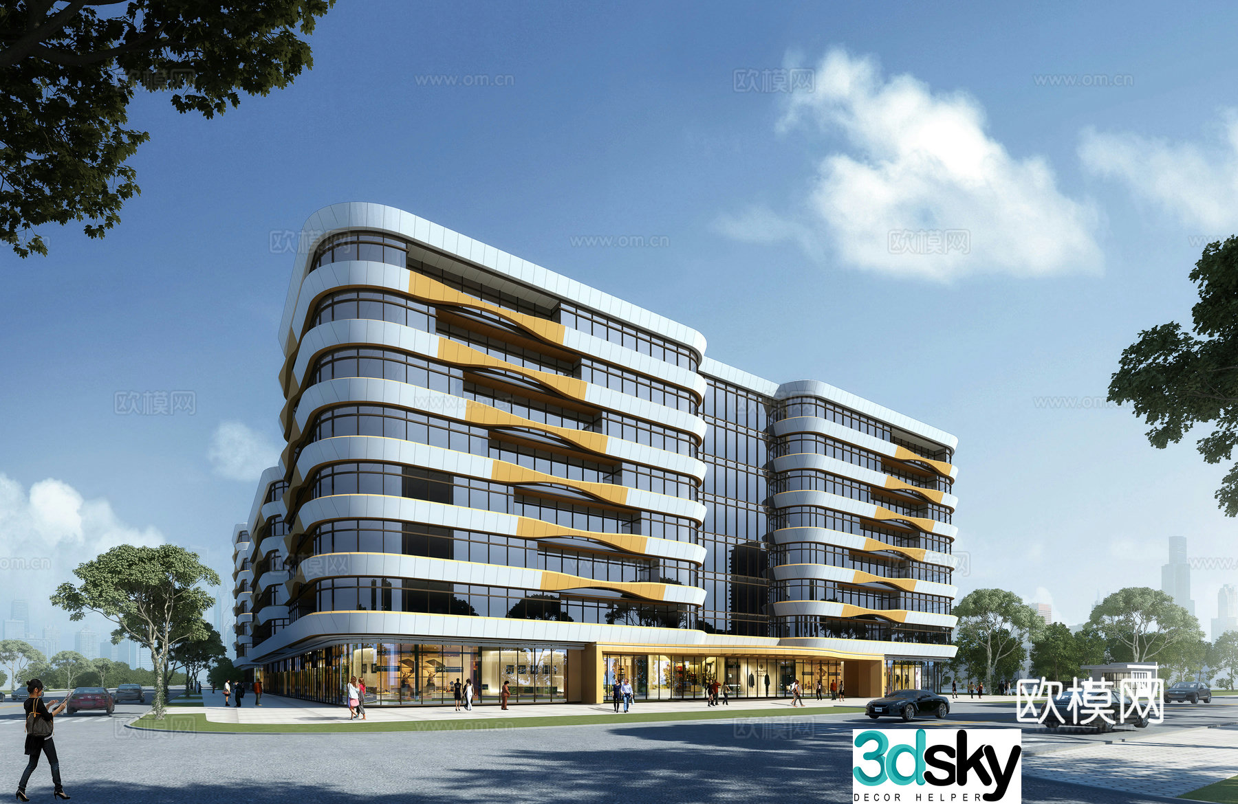 Office building exterior 3d model