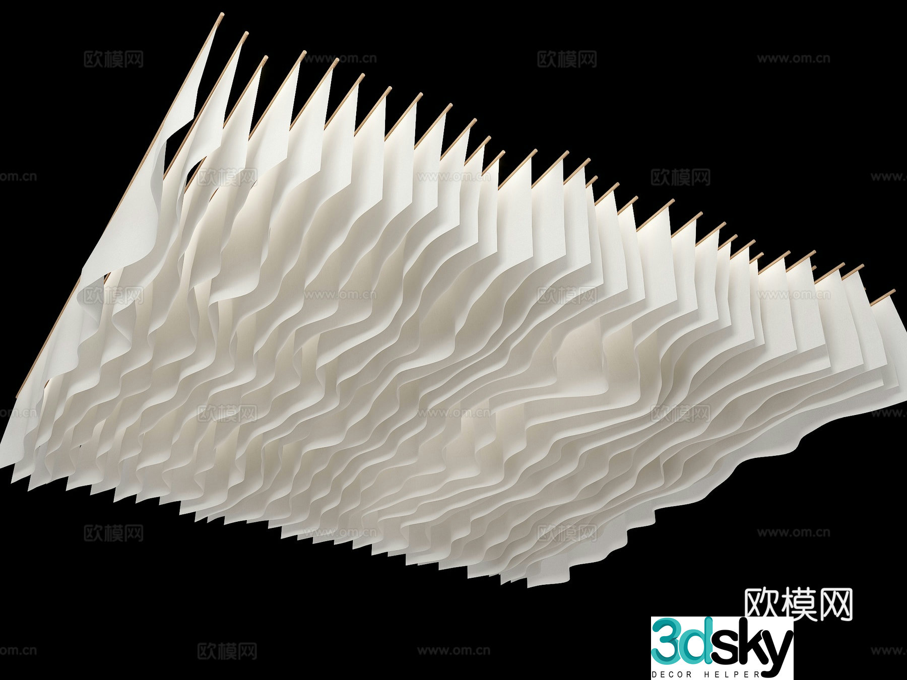 Grille ceiling gauze ceiling decorative ceiling 3D model