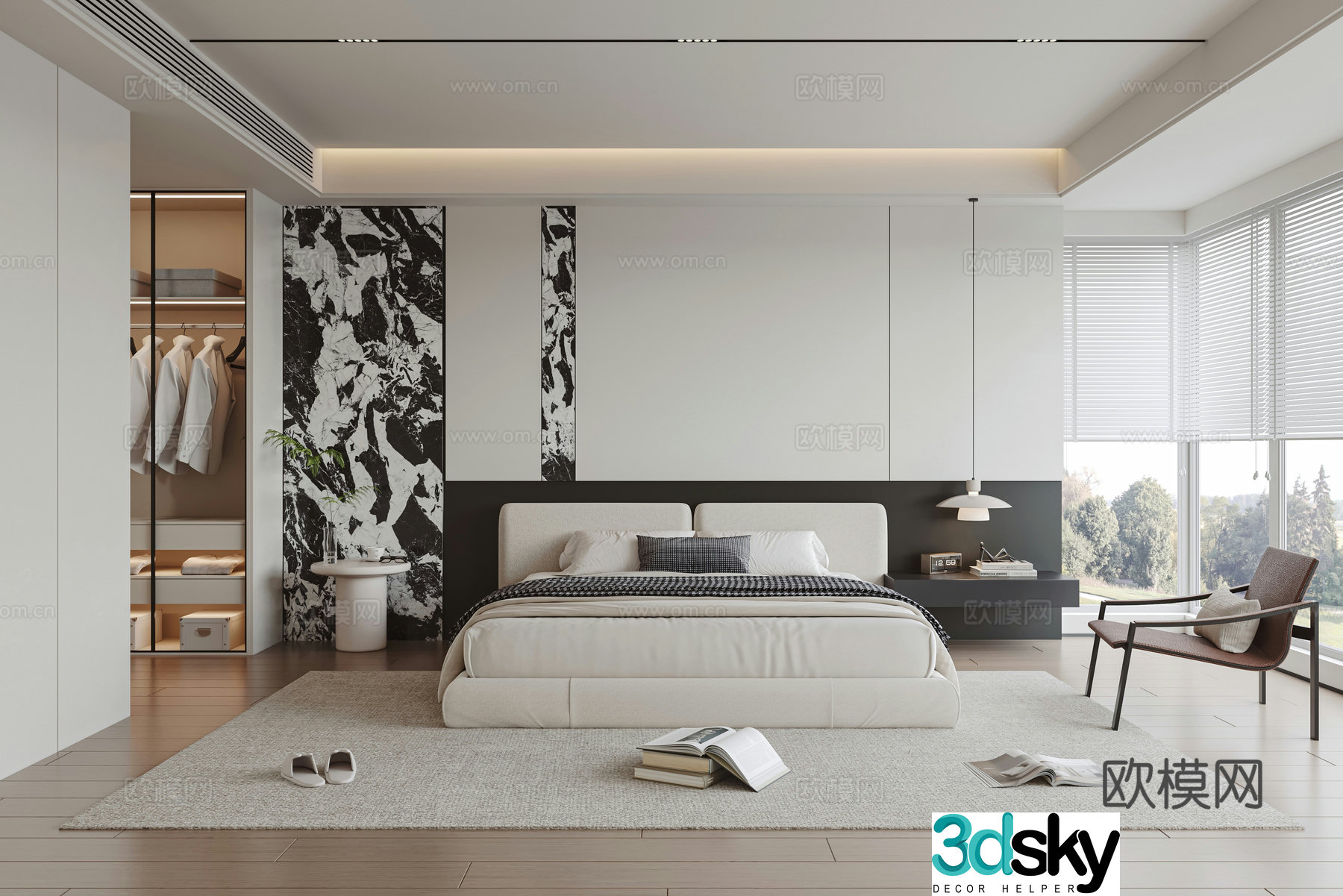 Modern bedroom master bedroom 3d model