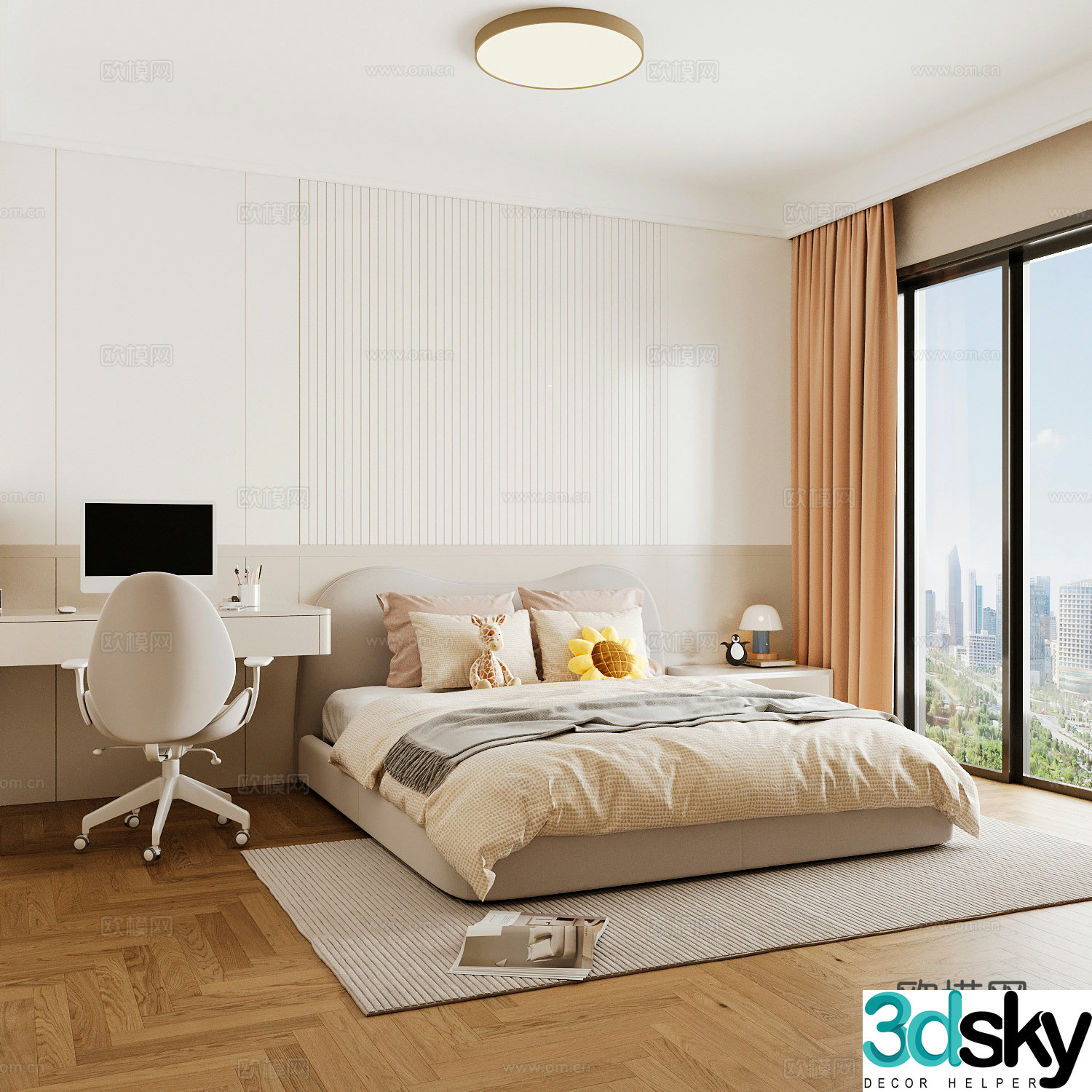 Modern children’s room boy’s room girl’s room 3d model