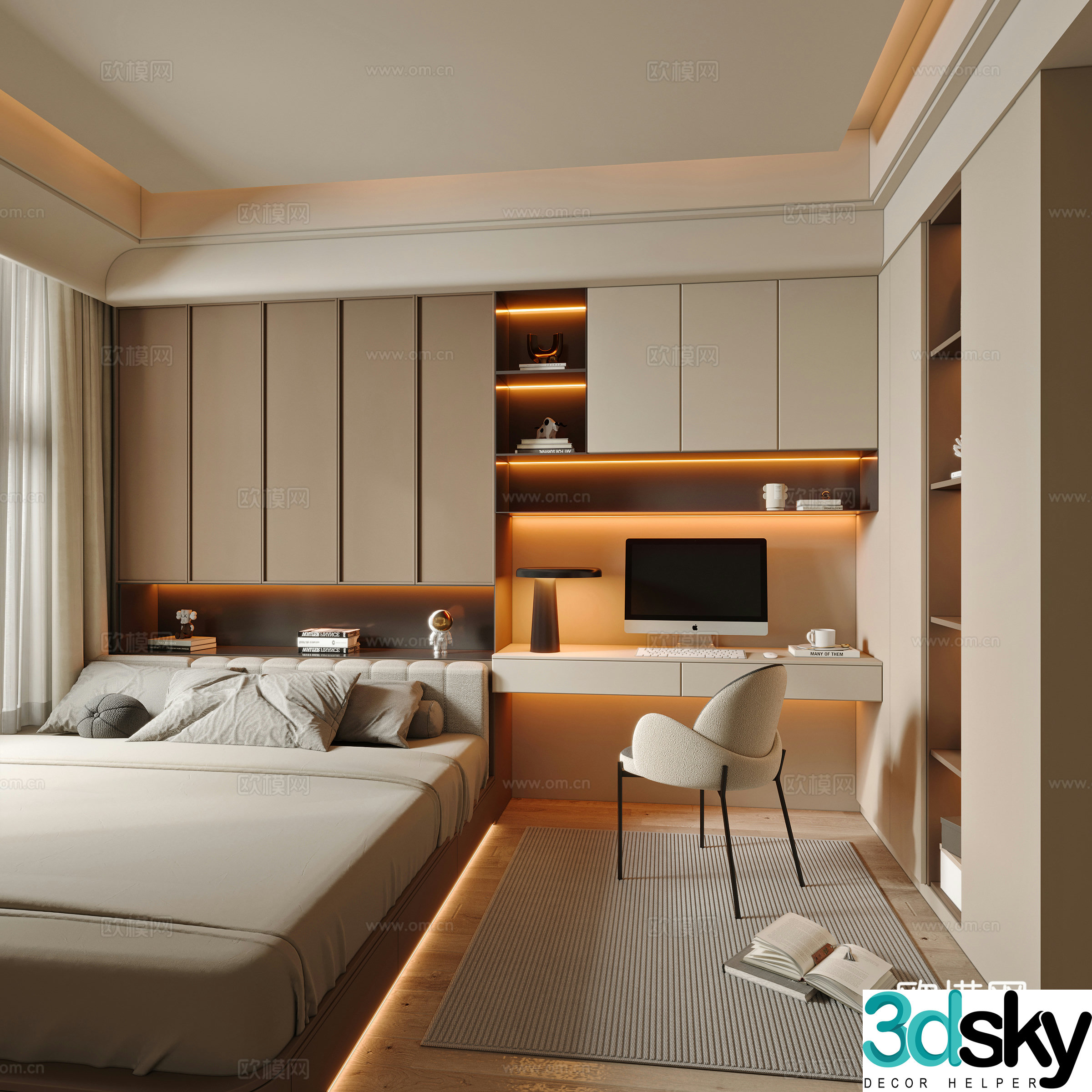 Tatami bedroom second bedroom 3d model