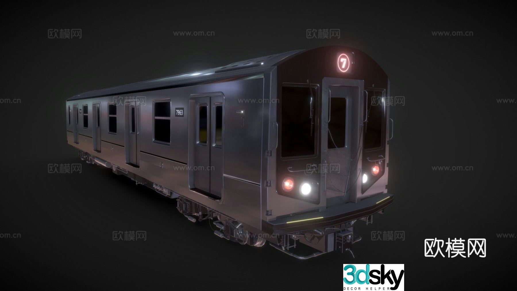 Metro intercity train 3d model