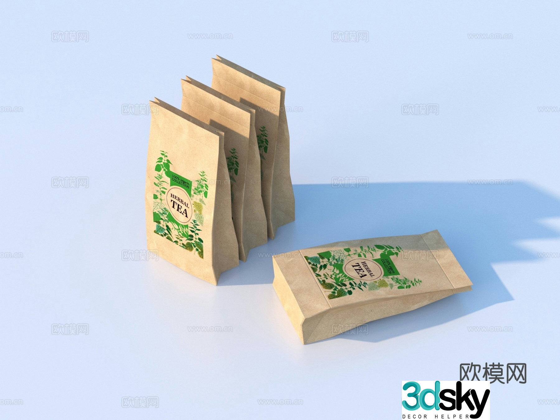 tea packaging bag 3d model