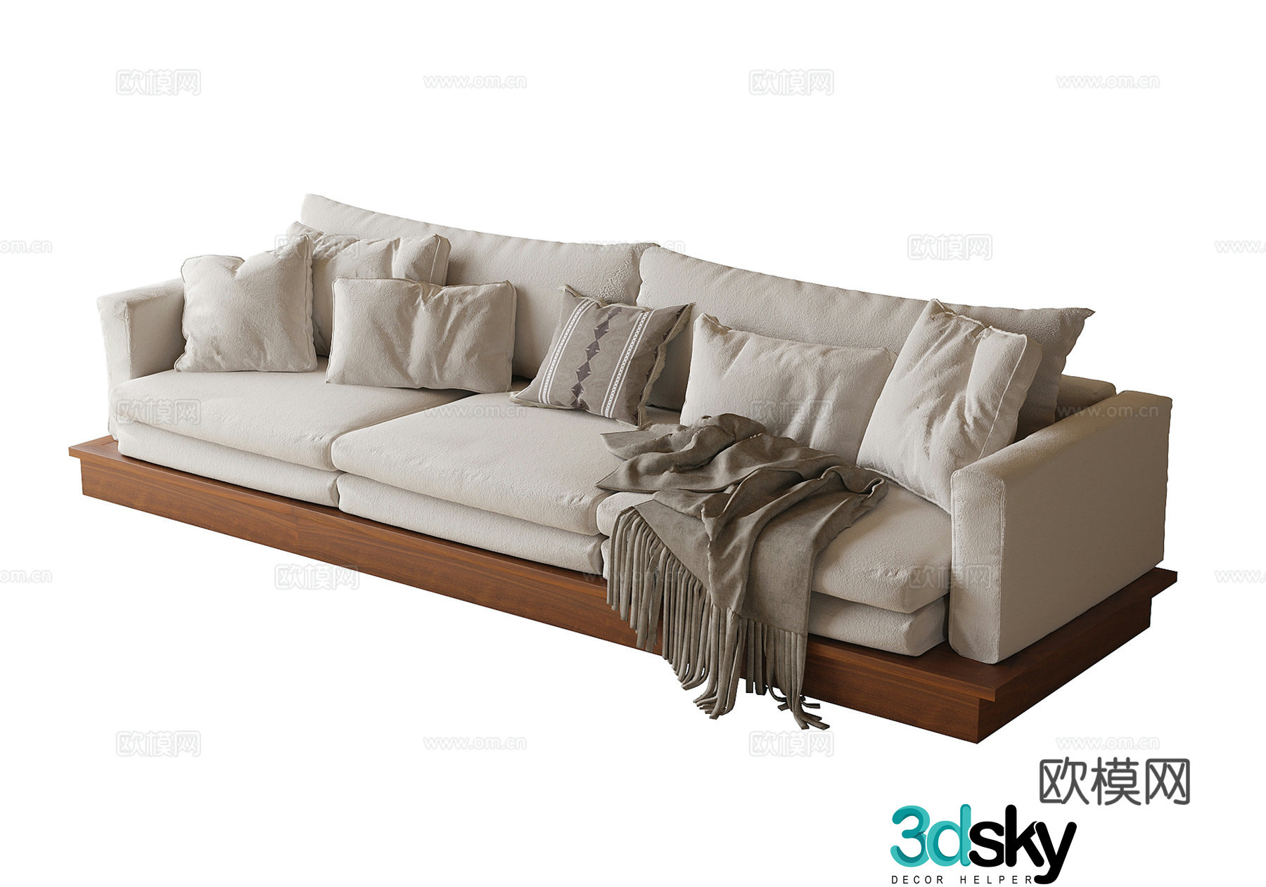 Three seater sofa upholstered sofa 3d model
