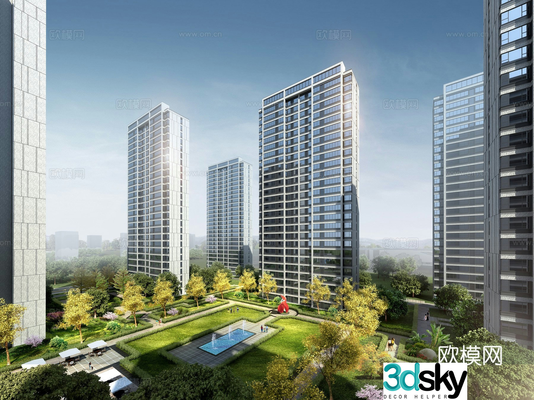 High -level residential appearance 3D model
