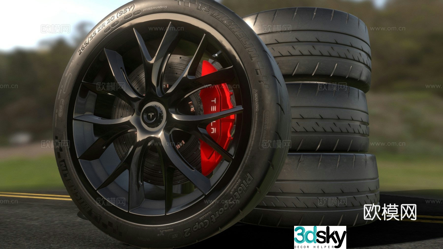 Tesla tire hub 3d model