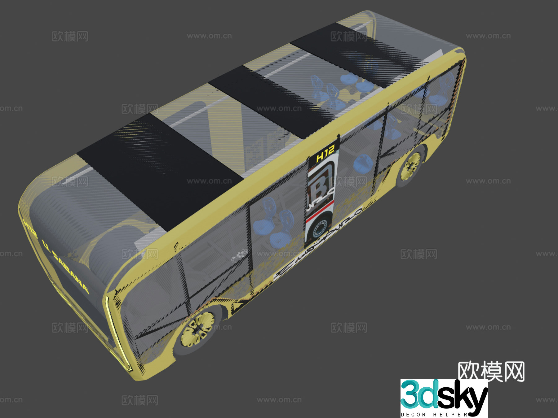 electric bus 3d model