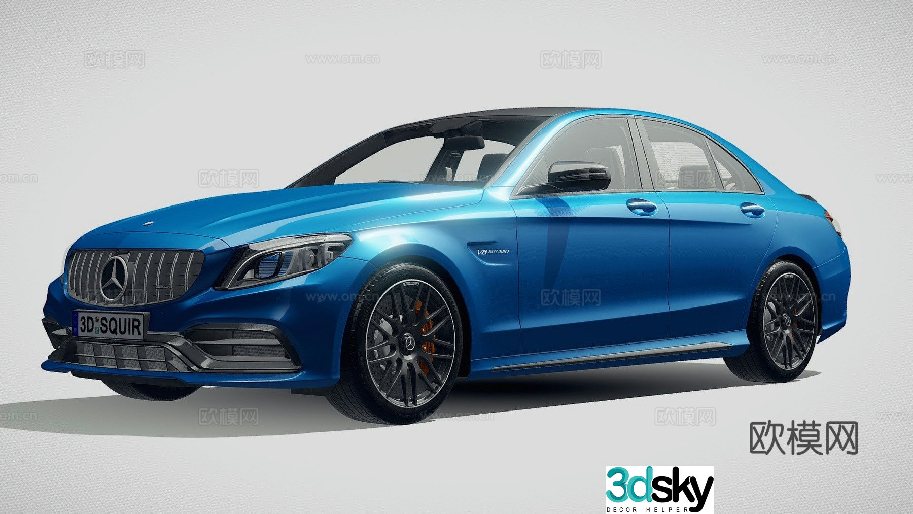 blue car 3d model
