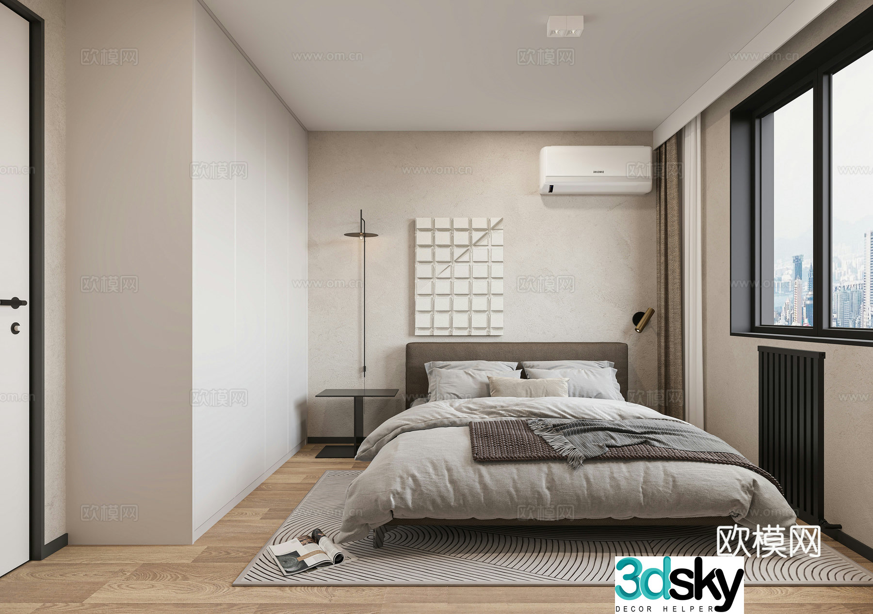 Modern bedroom second bedroom 3d model