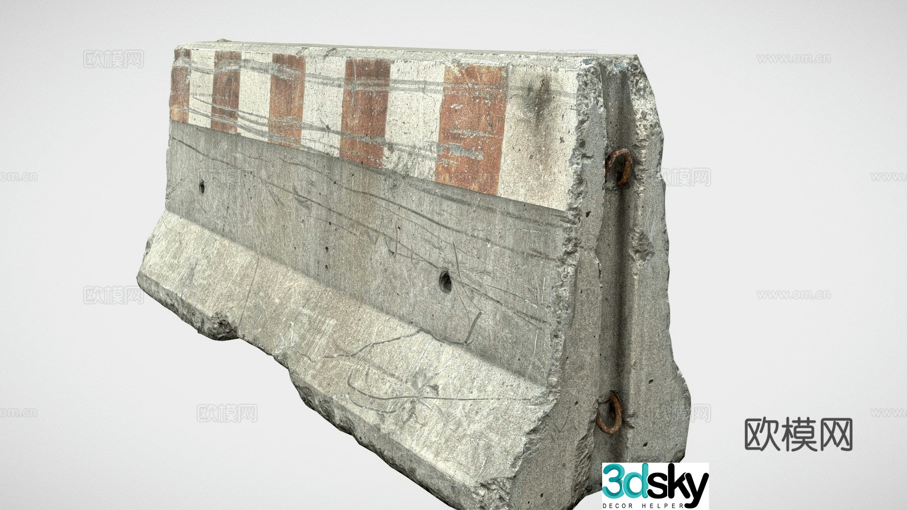 concrete barricade 3d model