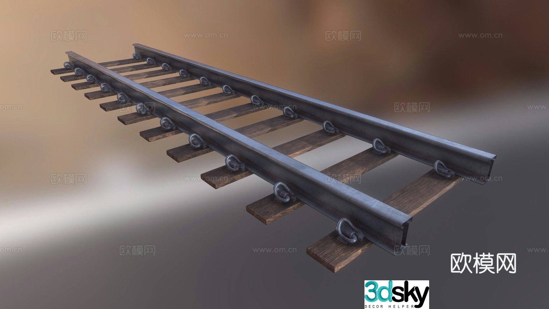train track railroad track 3d model