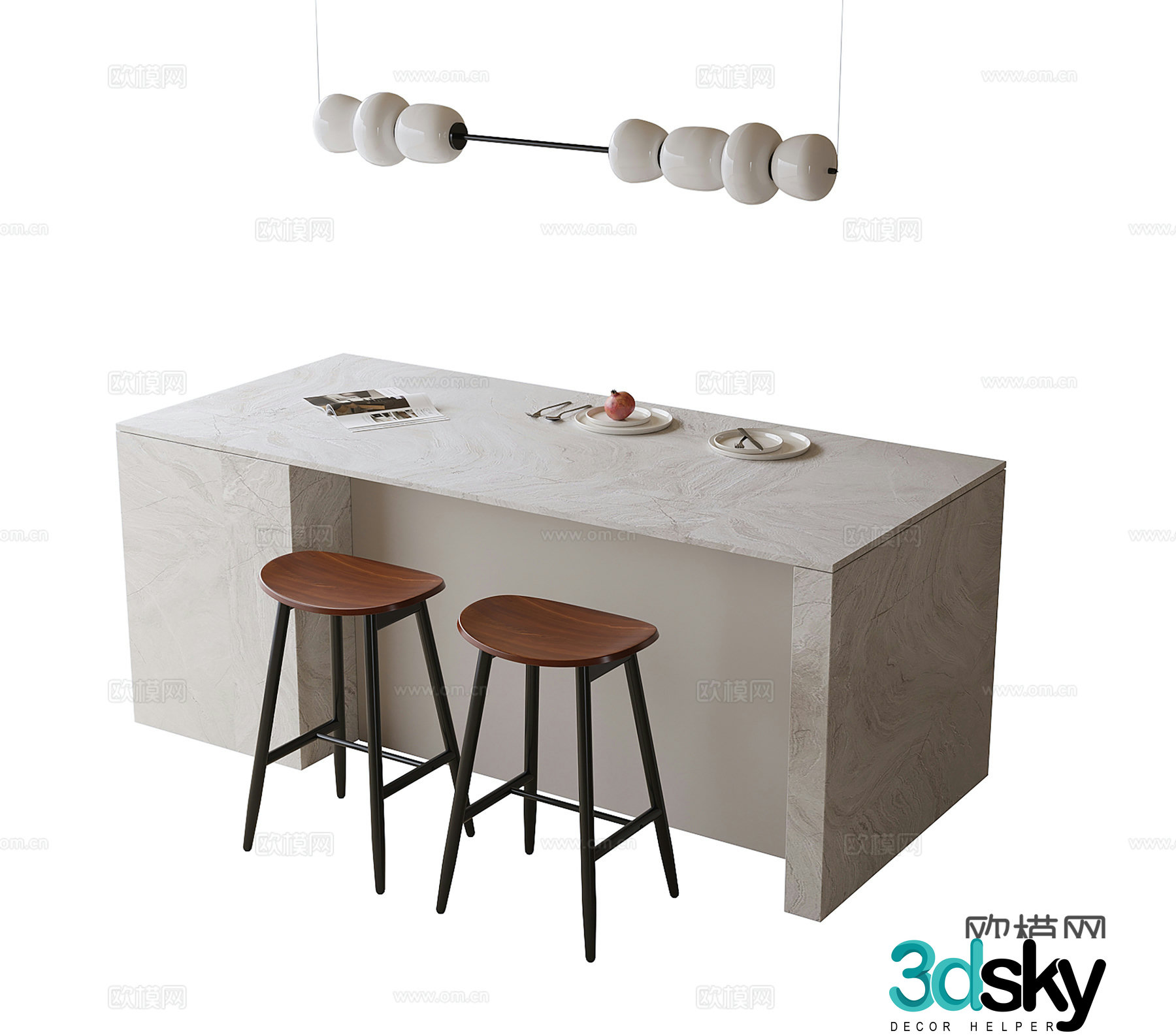 Modern bar bar chair 3d model