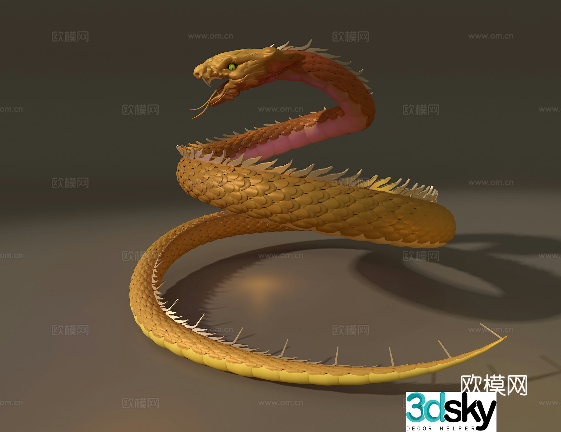 Cartoon snake trendy toy sculpture ornament 3d model