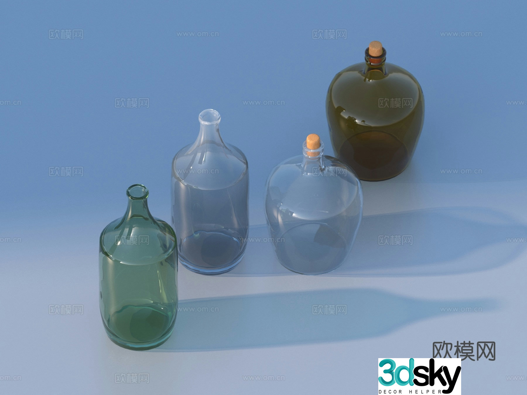 Glass bottle sketch 3d model