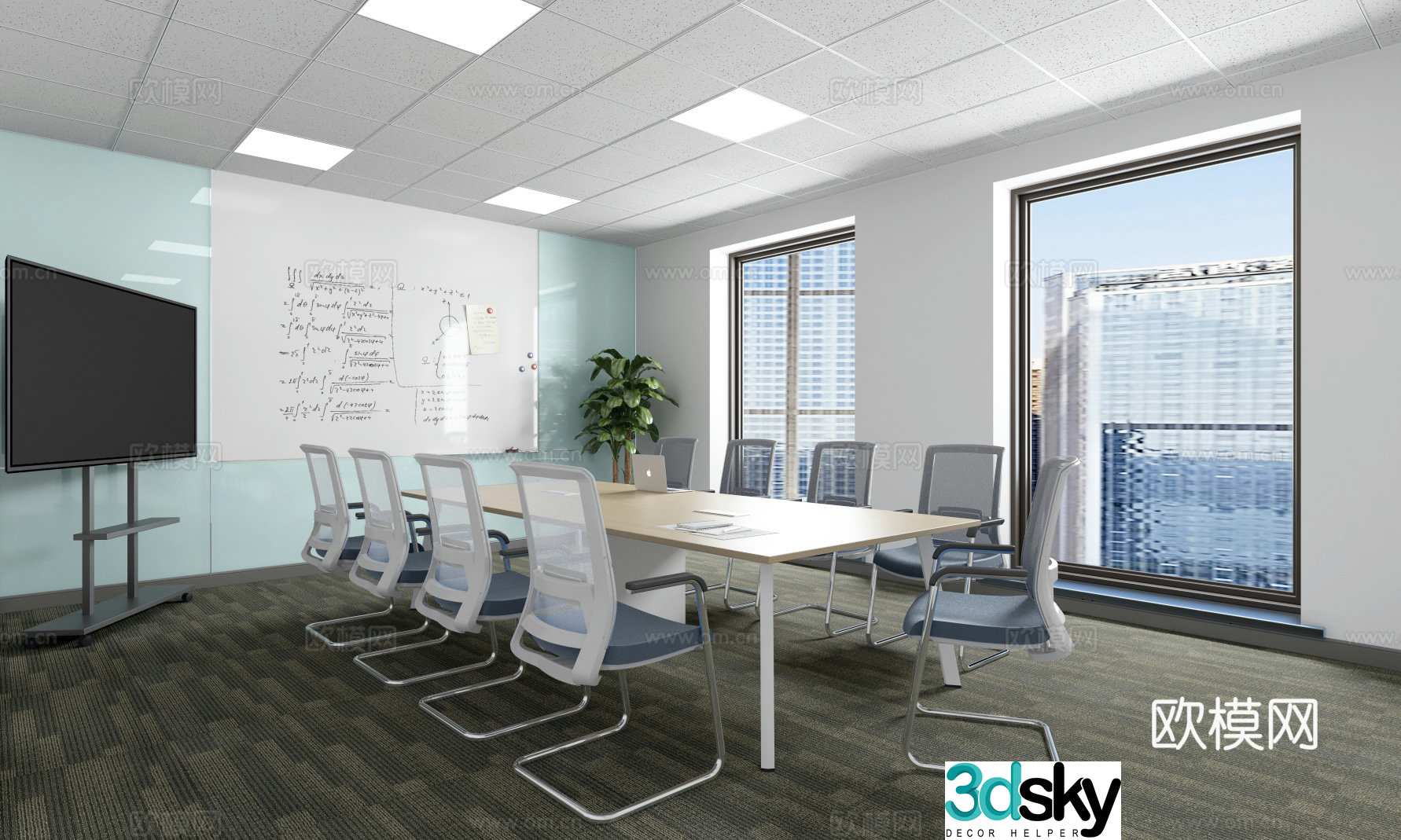 Modern conference room 3d model