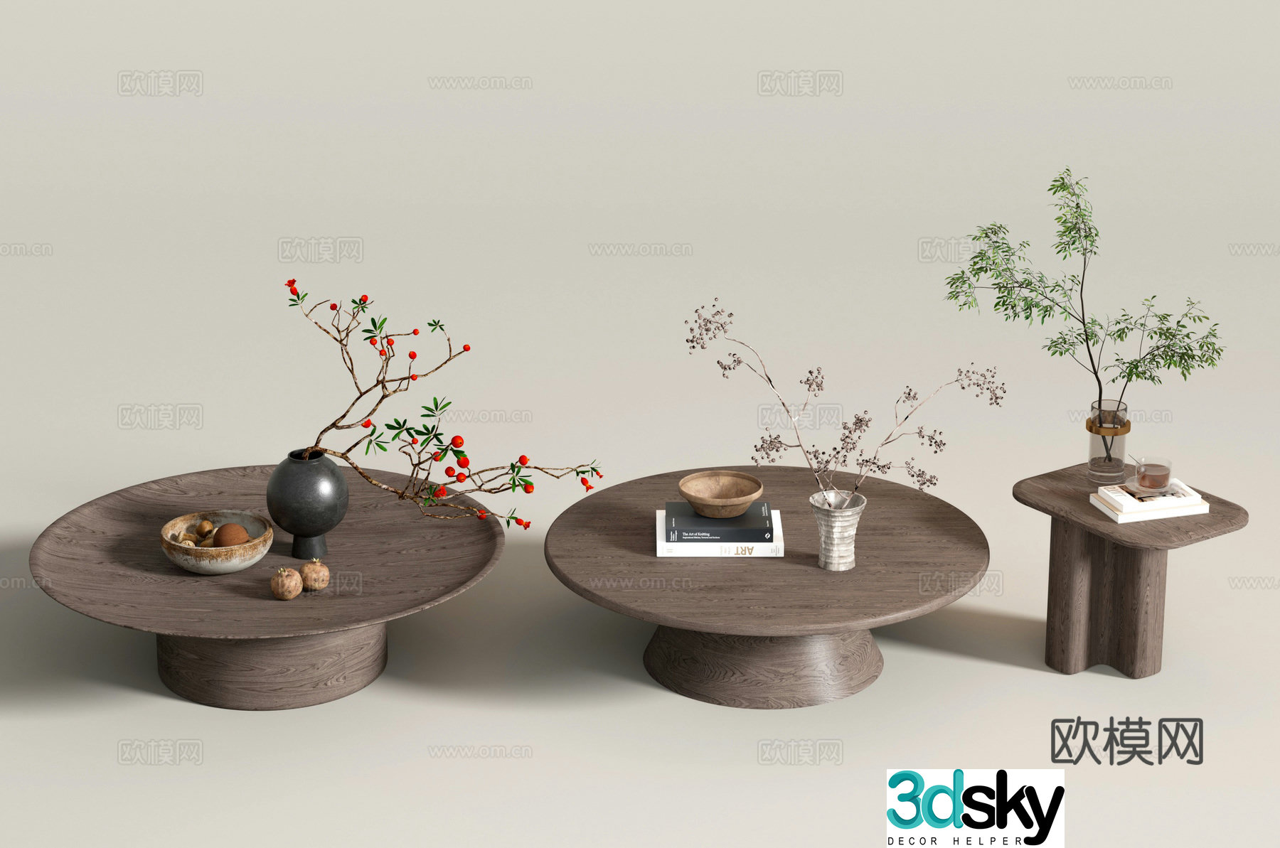 Medieval style coffee table round coffee table 3d model