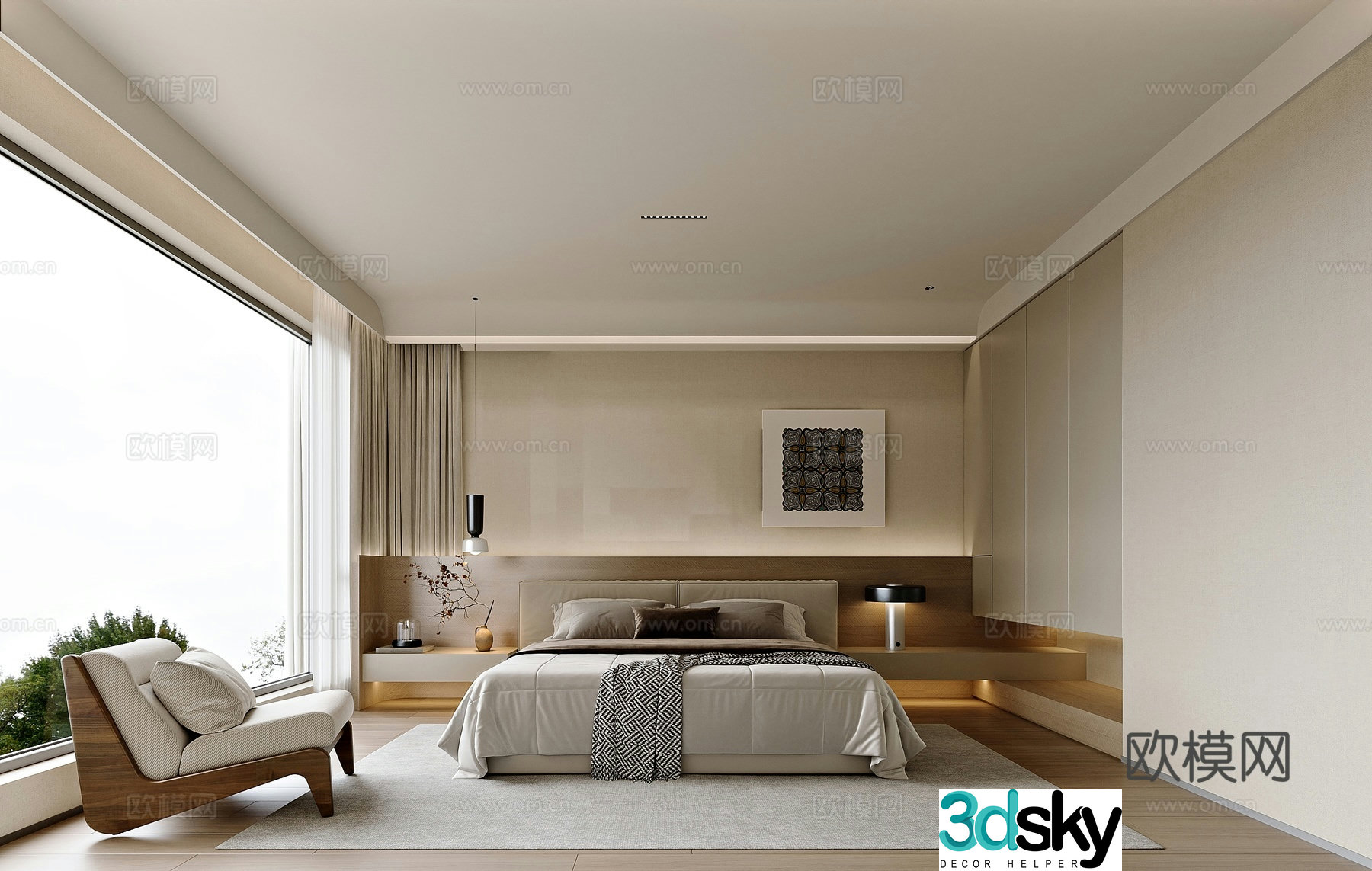 Medieval style bedroom master bedroom 3d model