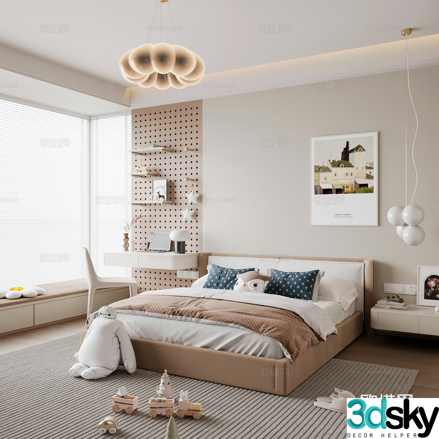 Modern children’s room boy’s room 3d model