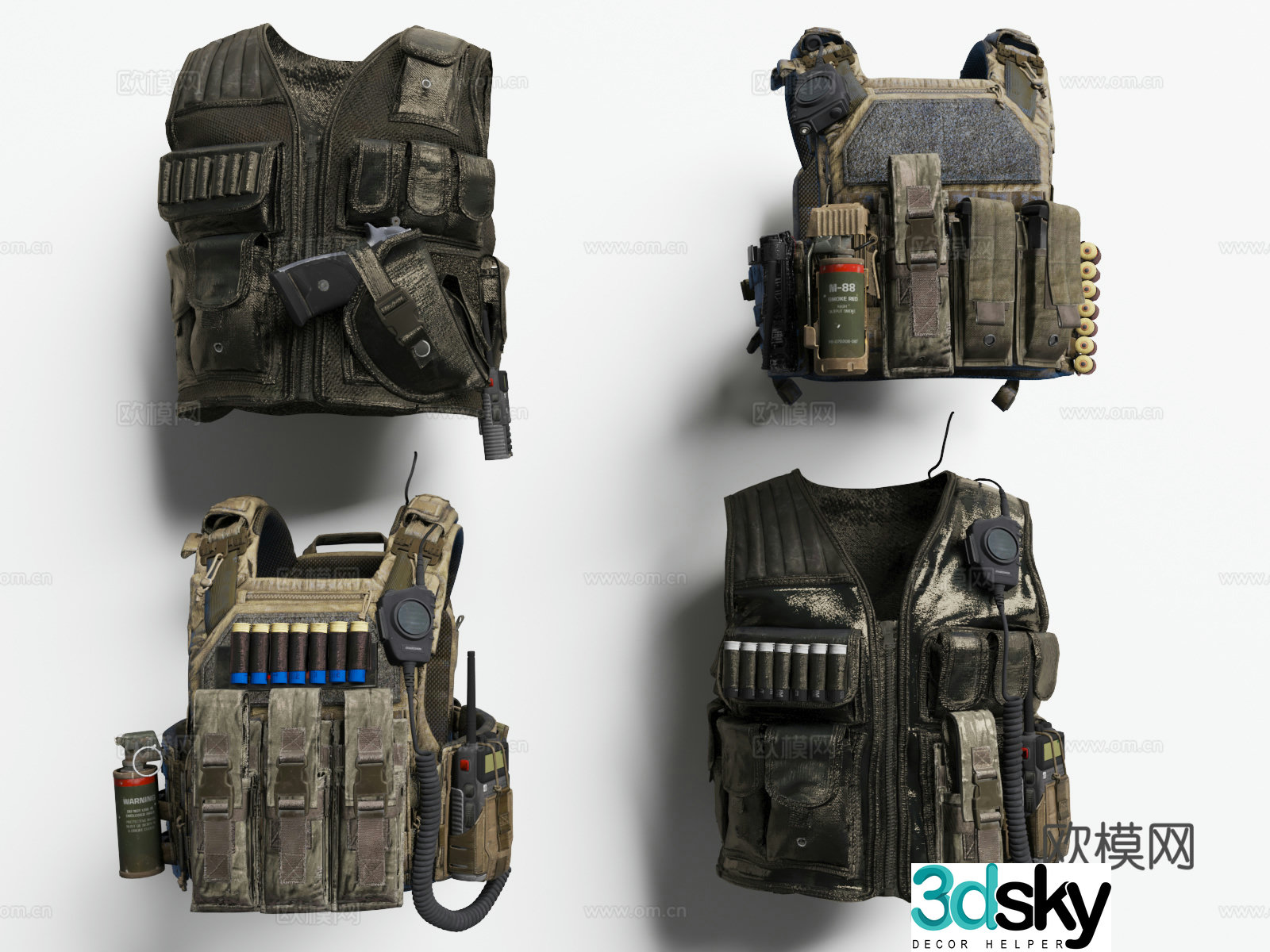 Ordnance equipment tactical vest bulletproof vest 3d model