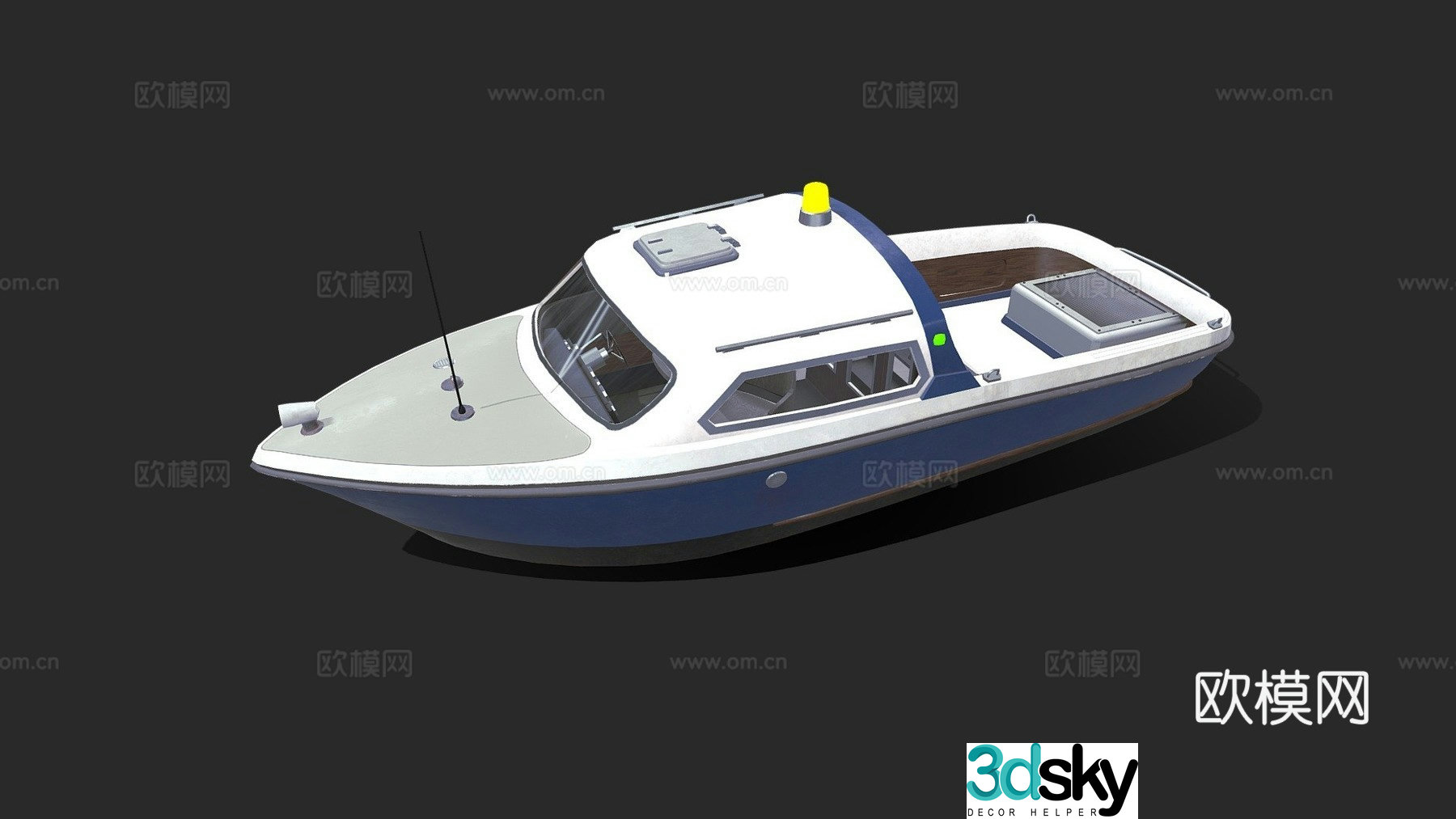 speedboat yacht ship 3d model