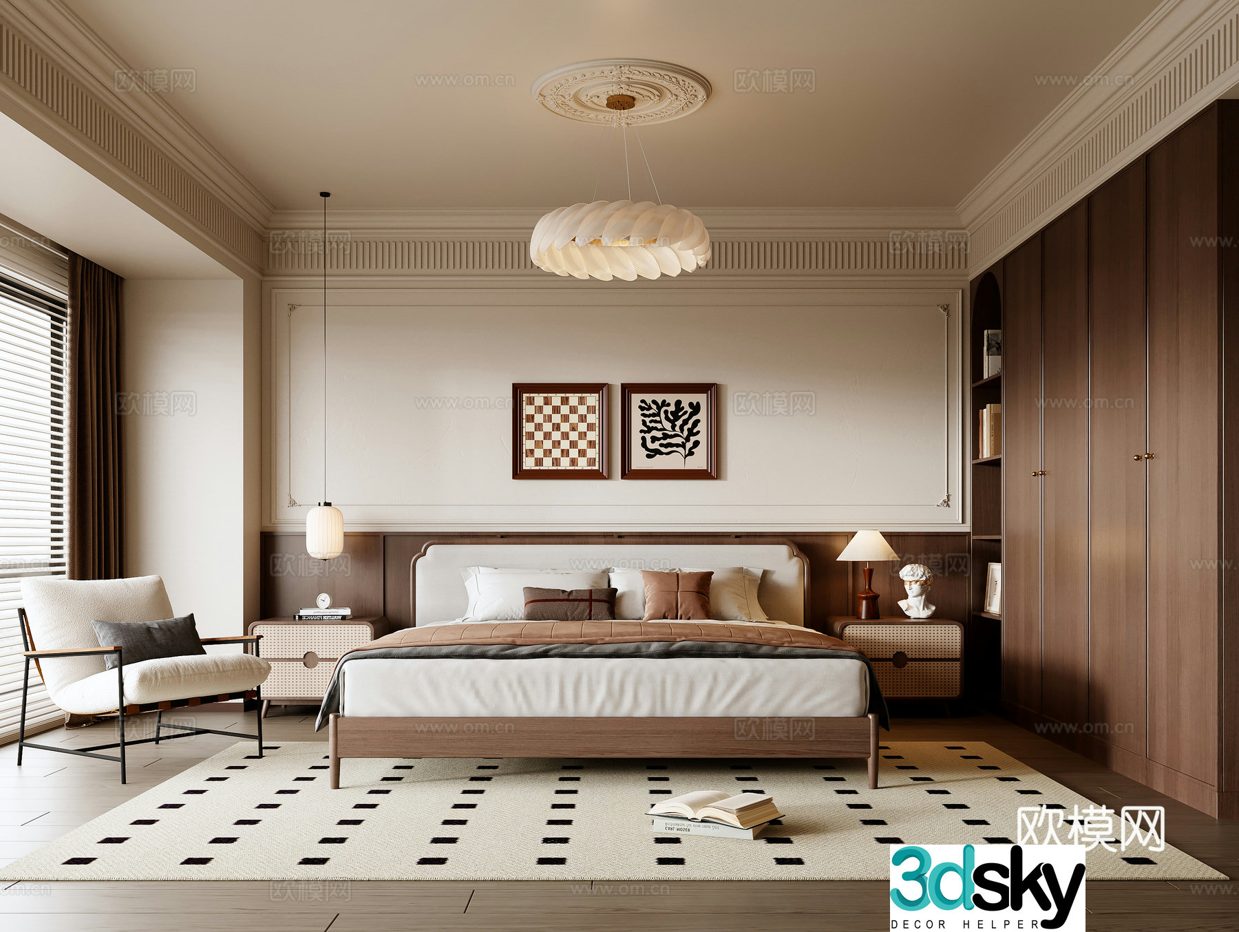 Medieval style bedroom master bedroom 3d model