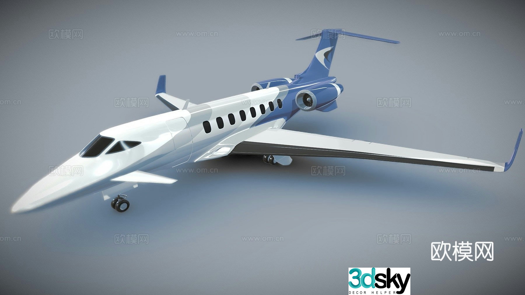 Jet aircraft passenger aircraft 3d model