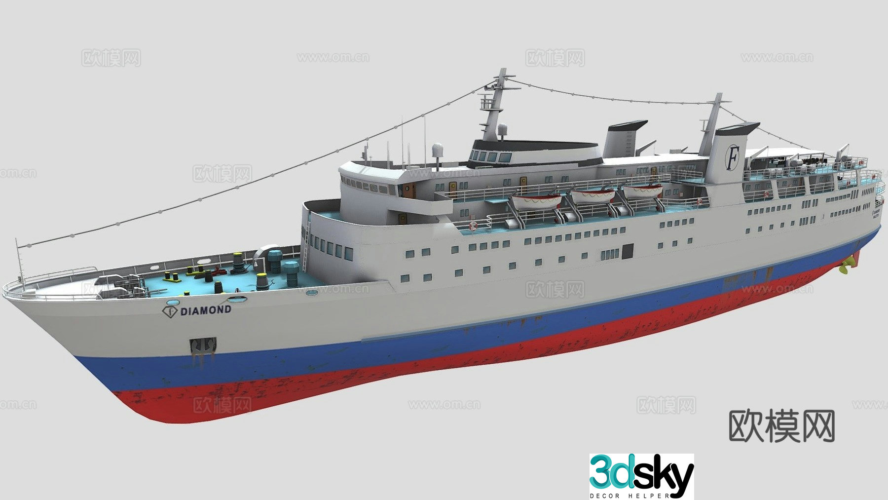 luxury ship 3d model
