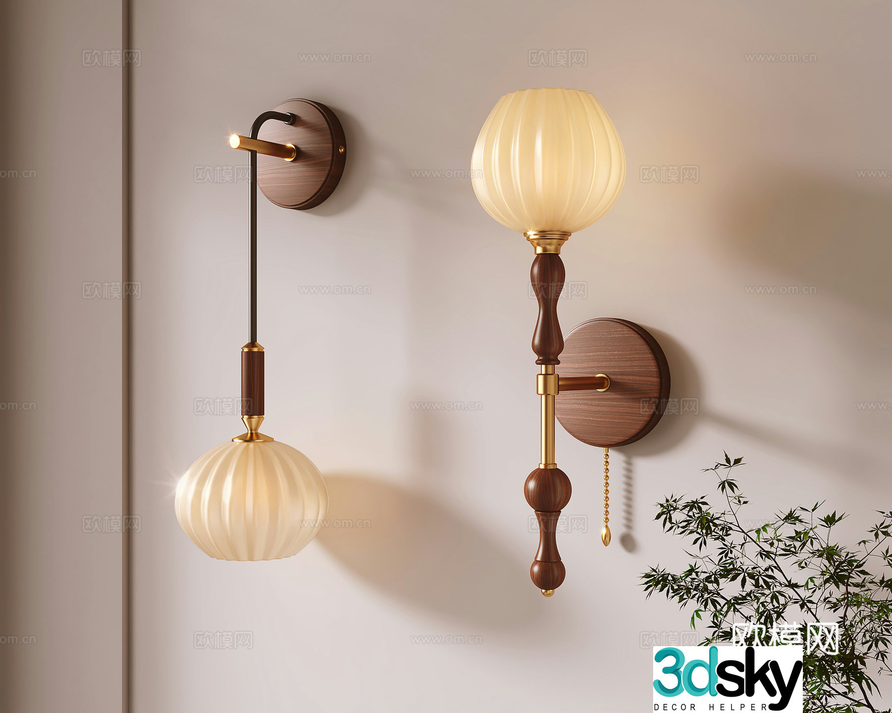 Medieval style wall lamp retro wall lamp 3d model