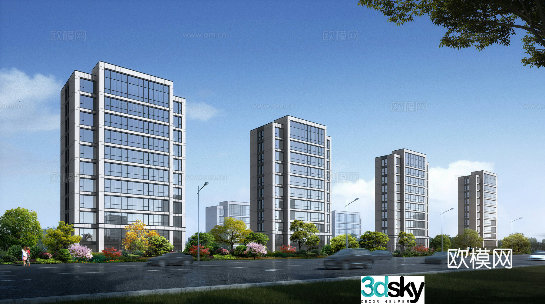 3D model of residential street