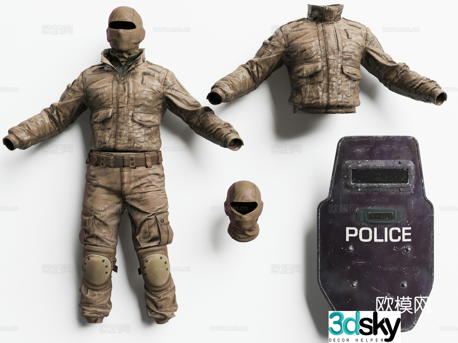 Ordnance equipment anti-aircraft clothing tactical vest 3d model