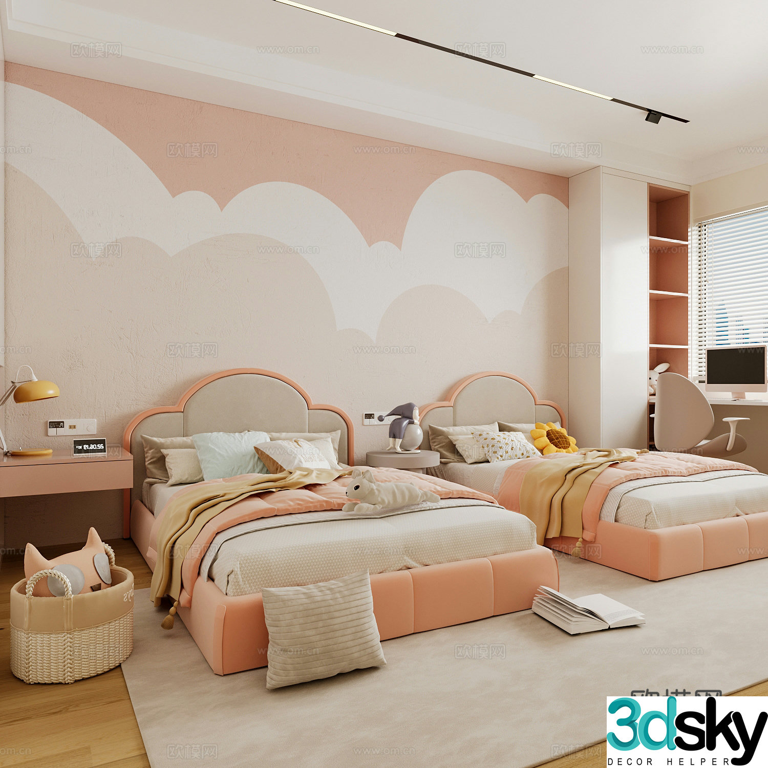 Cream style children’s room girl’s room 3d model