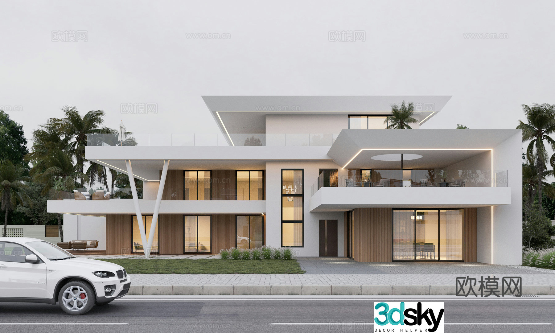 3D model of single-family villa appearance
