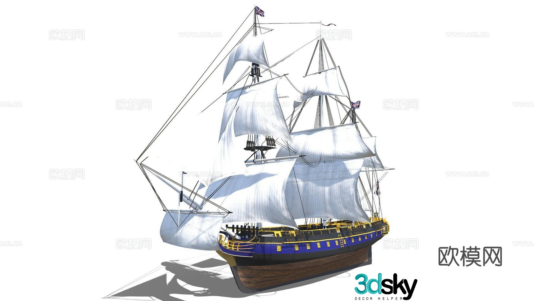 pirate sailing ship 3d model
