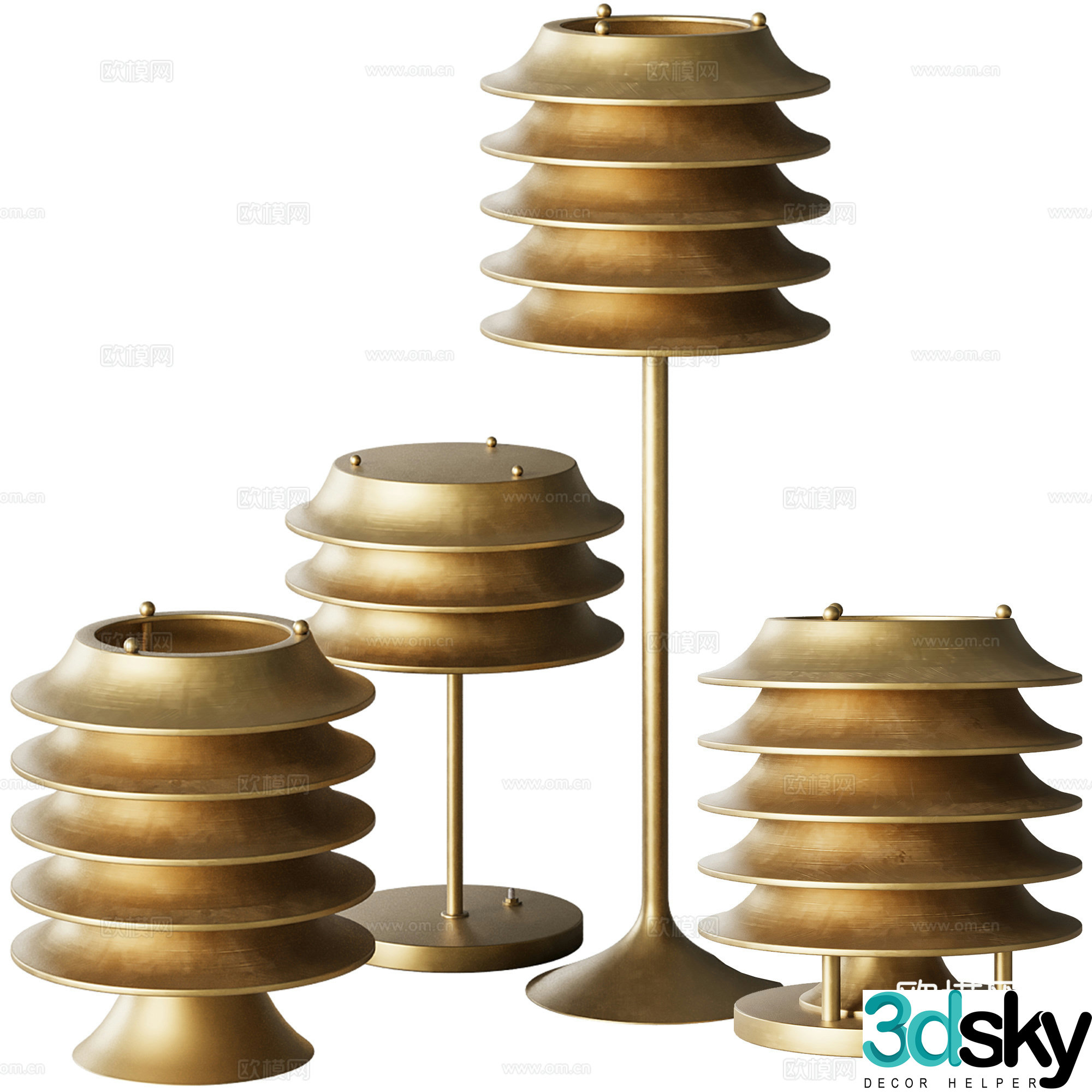 Light luxury table lamp bedside table lamp 3d model