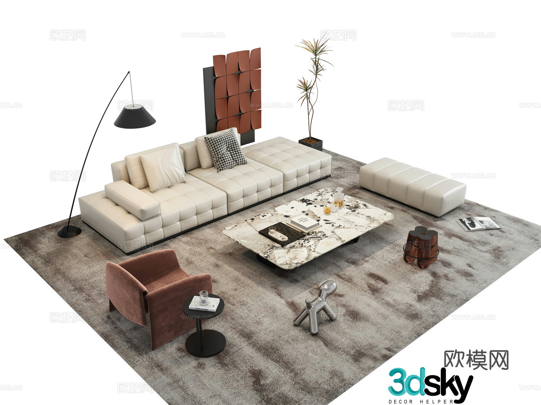 Modern modular sofa modular sofa 3d model