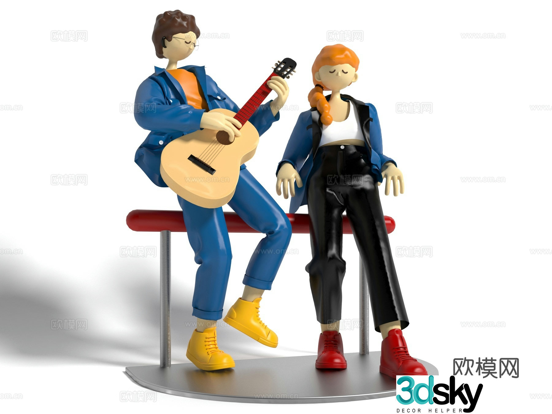 Modern cartoon hand figurine 3D model