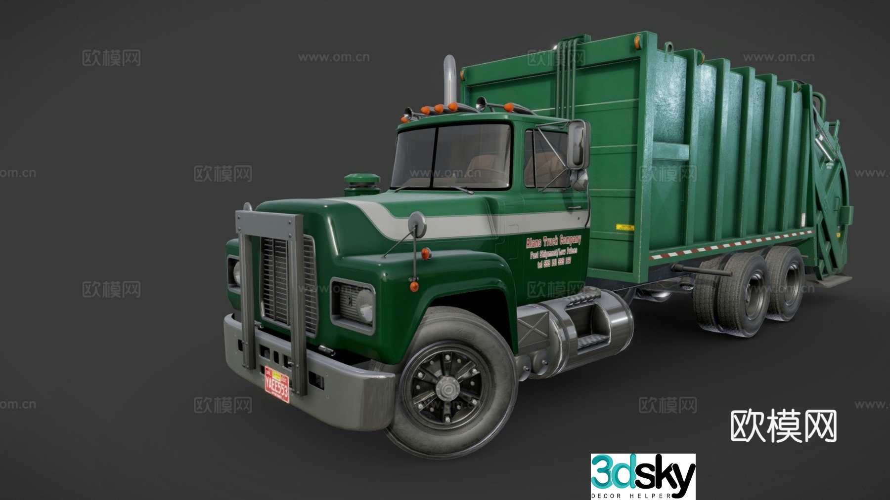 car garbage truck 3d model