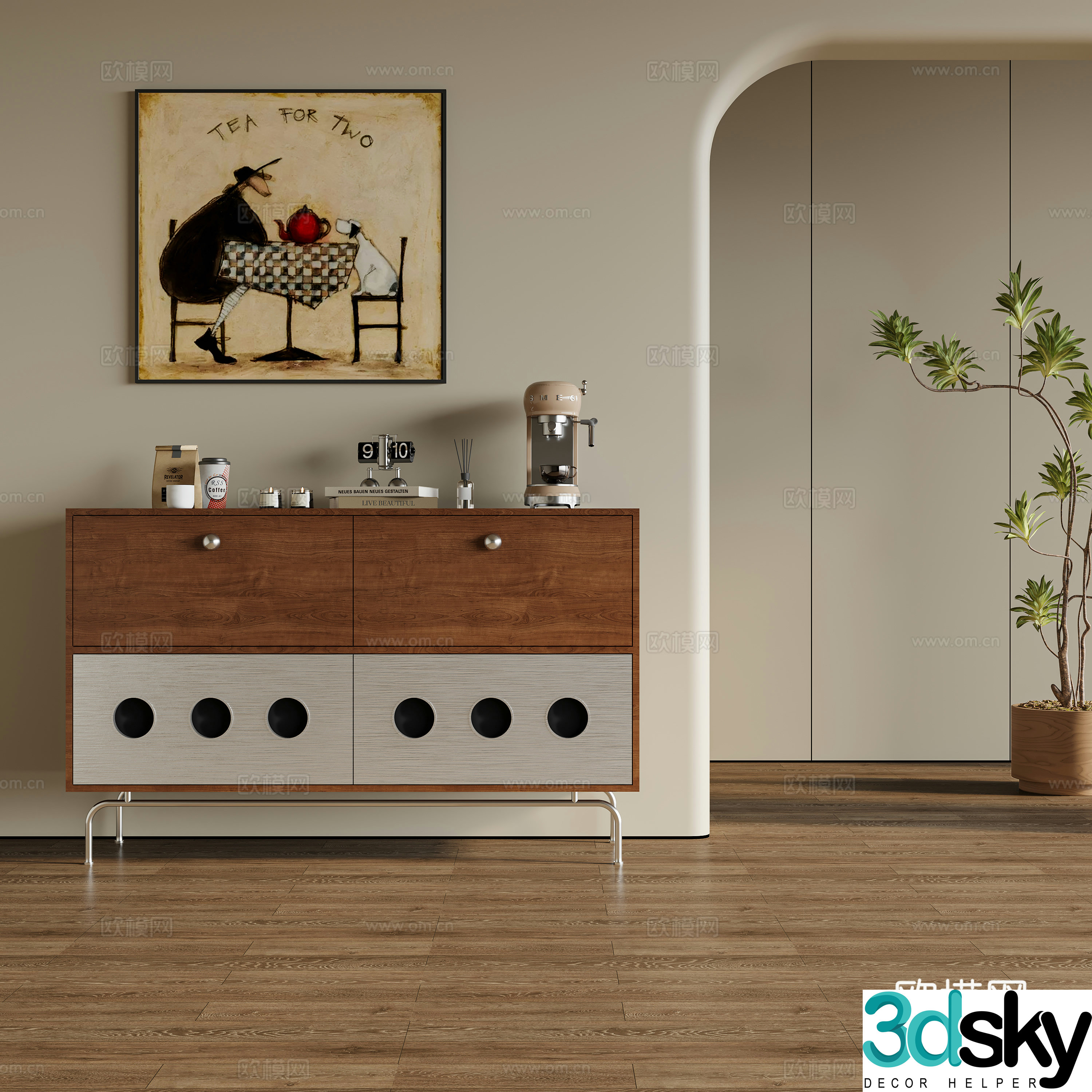 Middle-aged sideboard 3D model