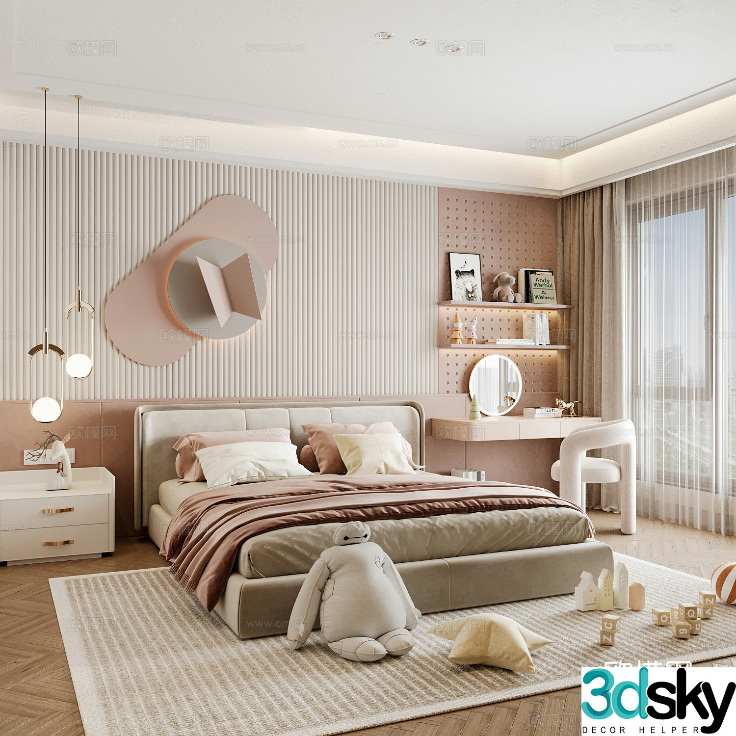 Modern children’s room boy’s room girl’s room 3d model