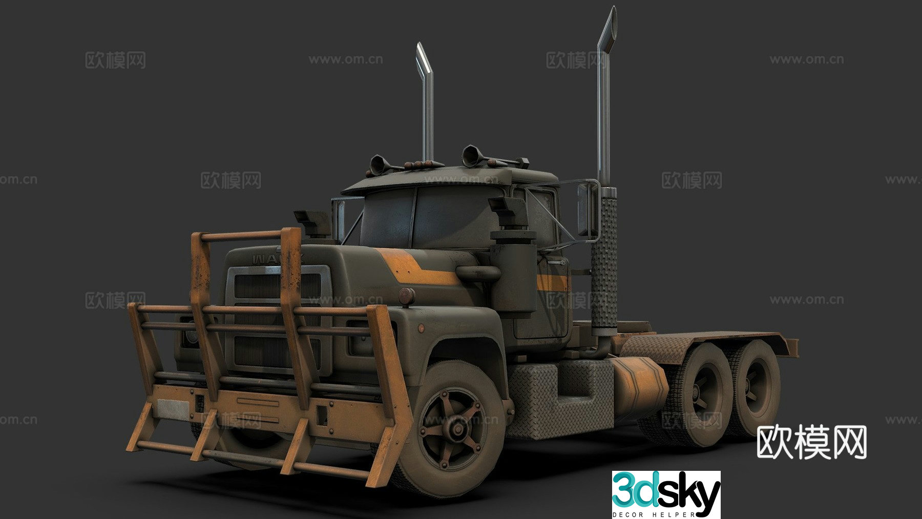 car semi truck 3d model