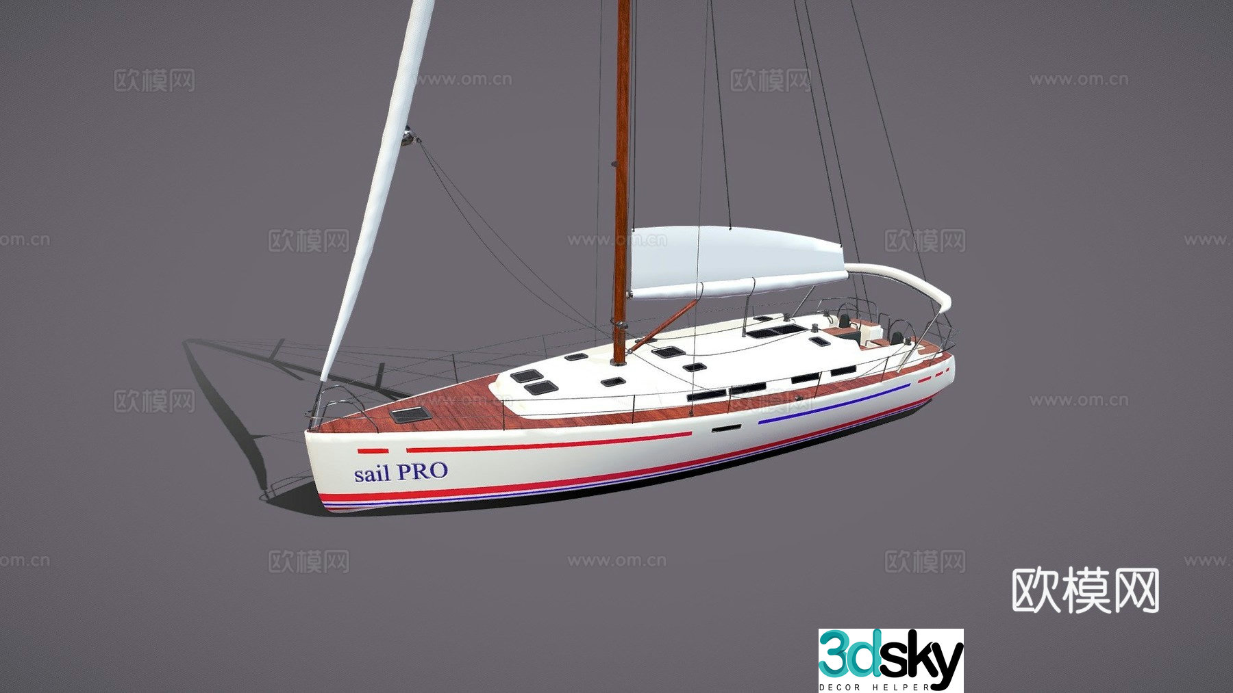 cruise ship sailing yacht 3d model