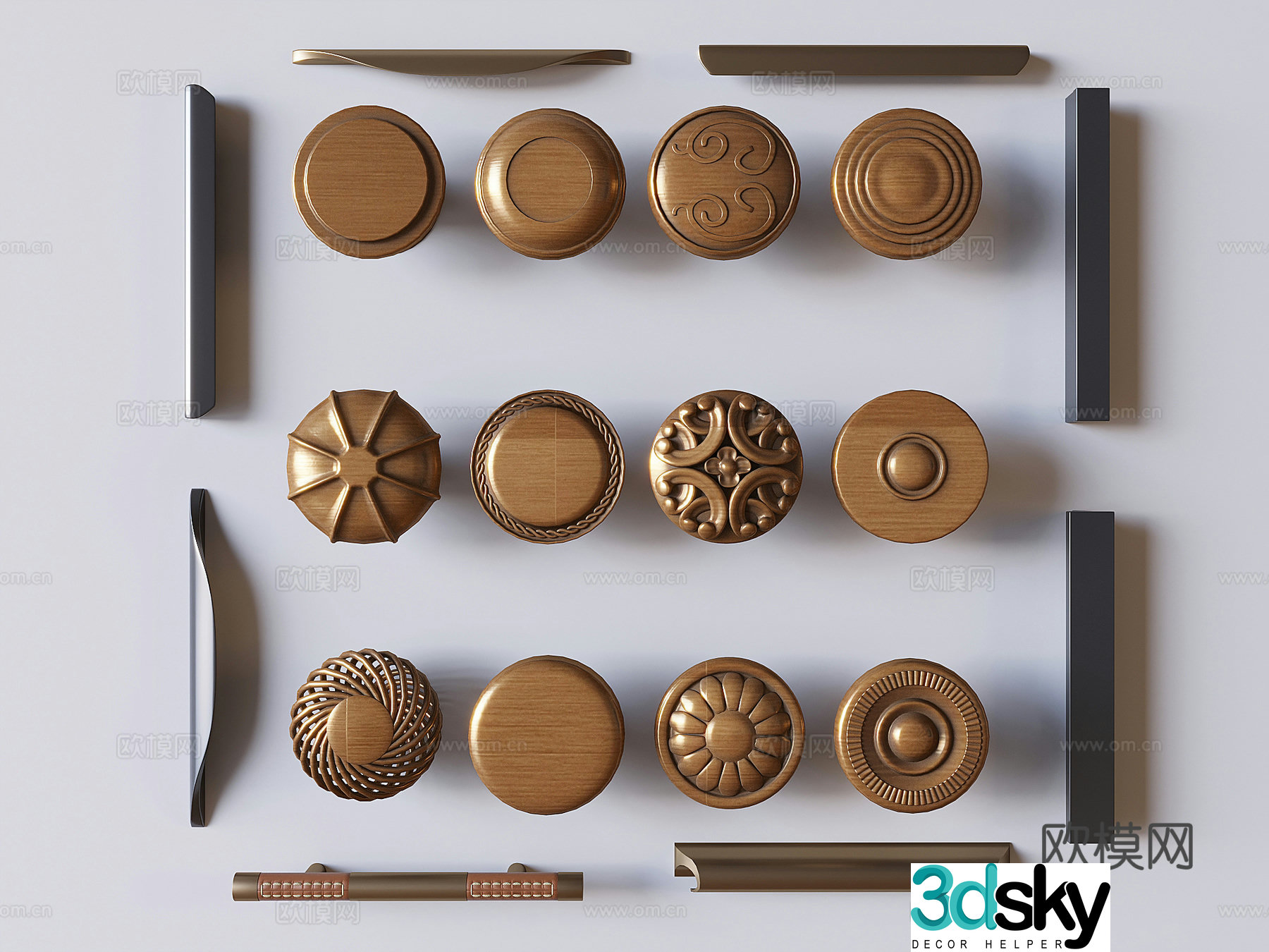 Cabinet door handle door handle drawer handle 3d model