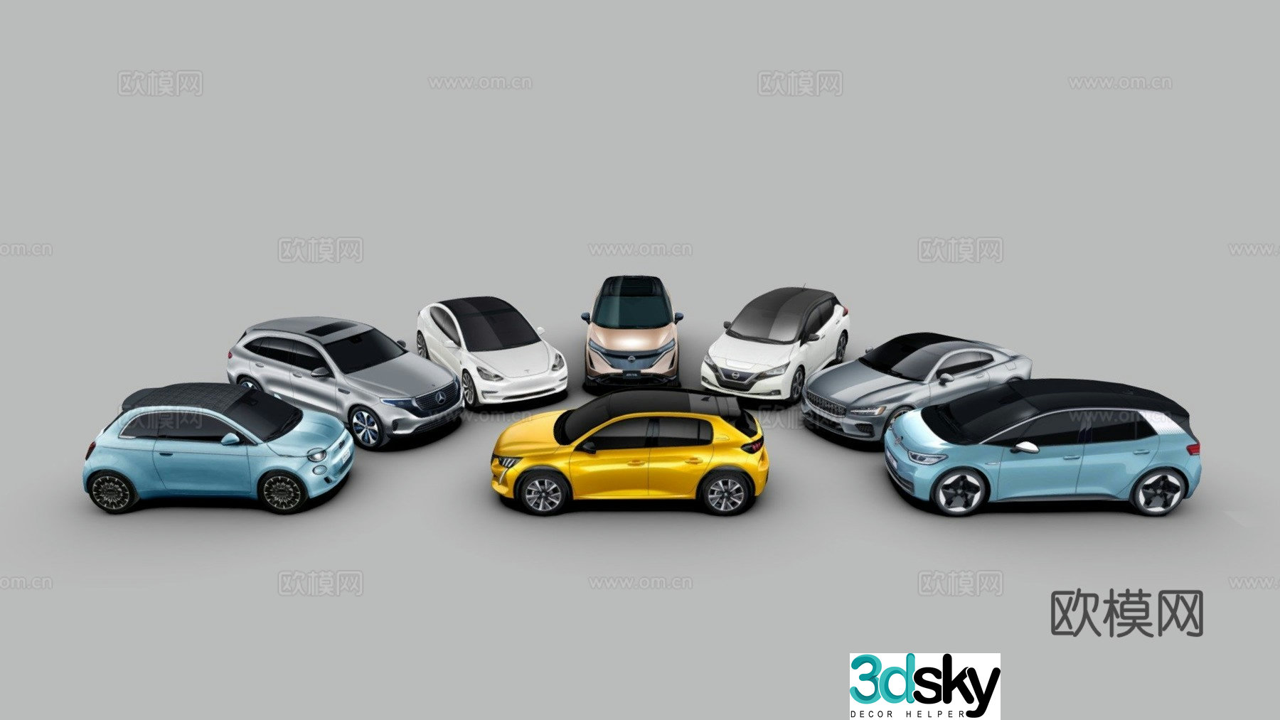 Electric car 3d model