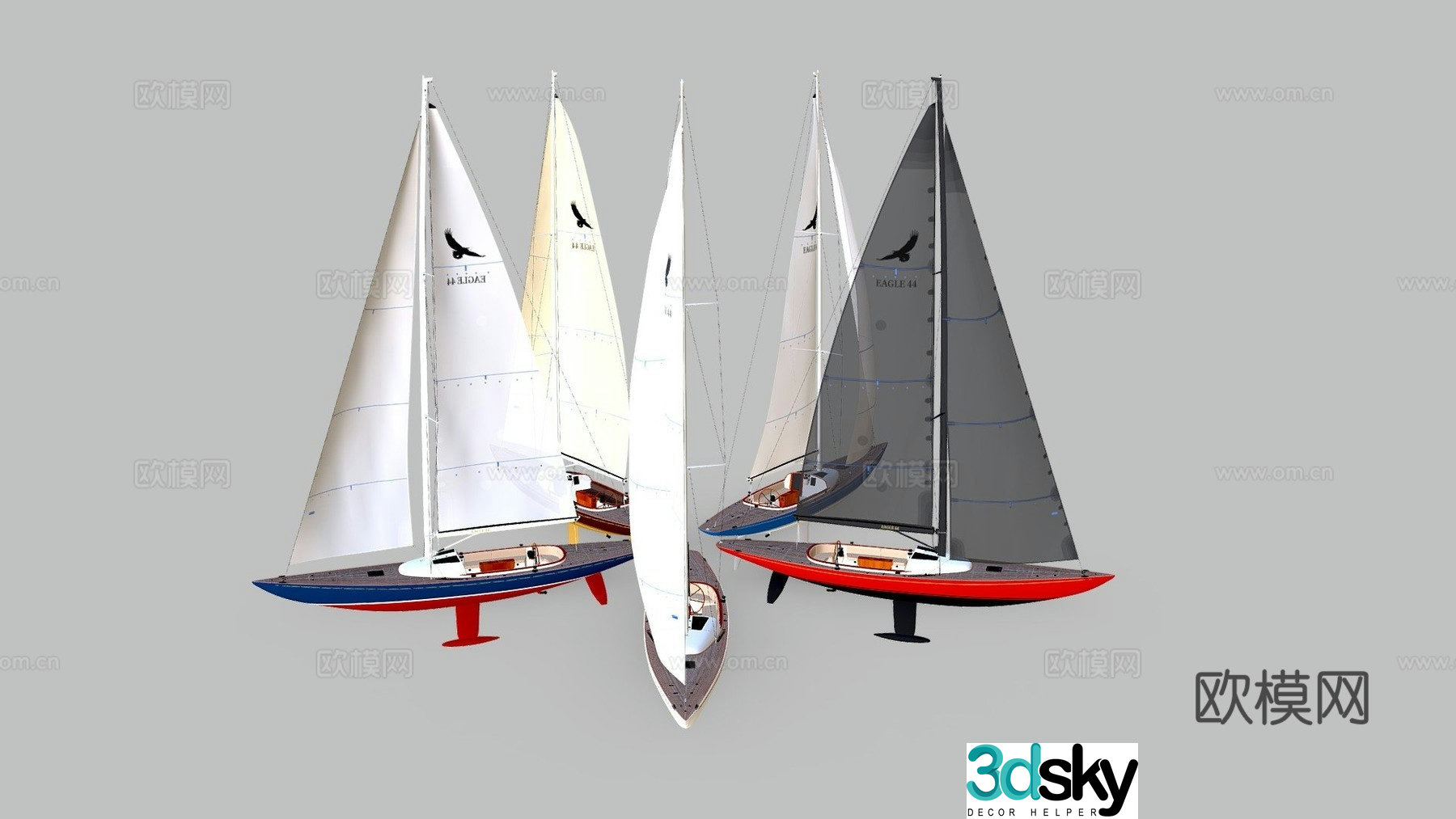 sailing ship ferry vessel 3d model