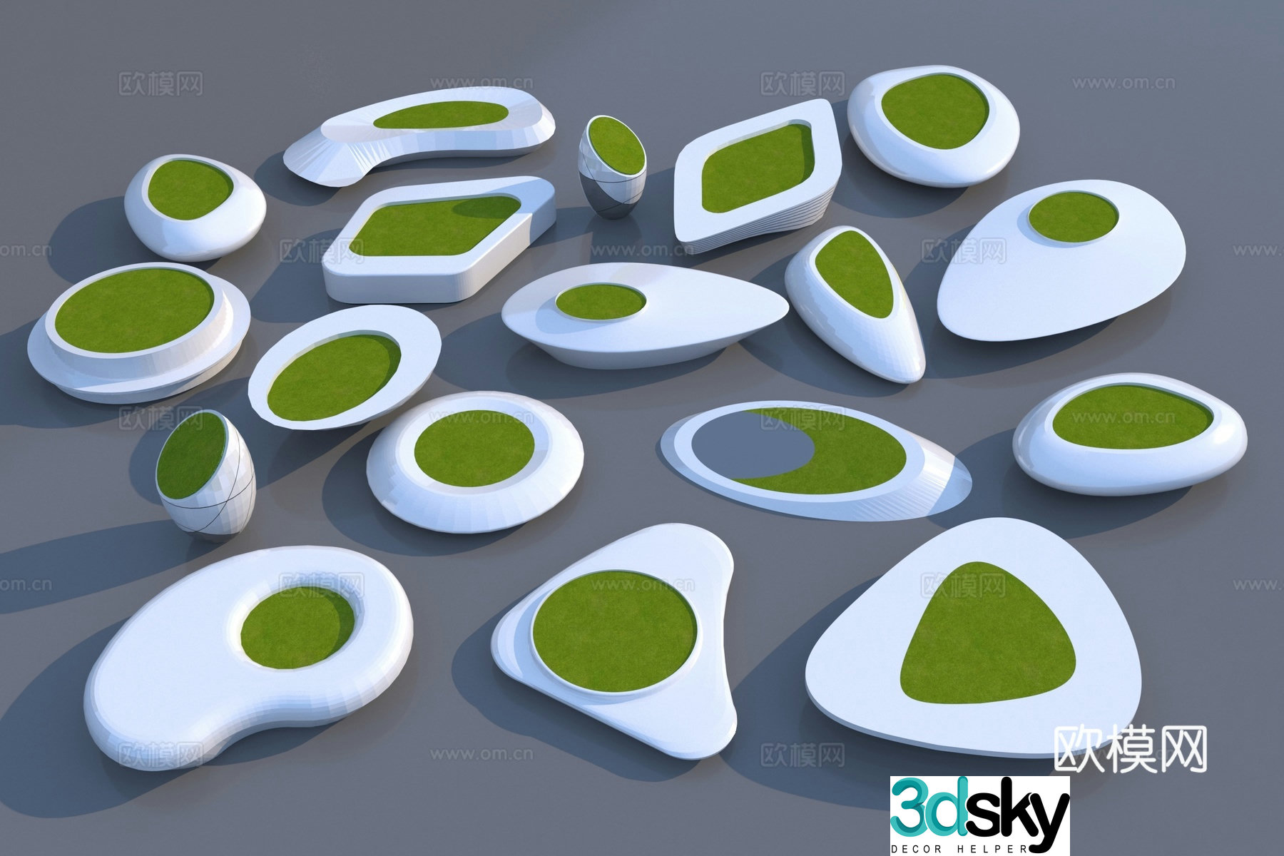 Outdoor chair tree pool chair park chair landscape seat 3d model