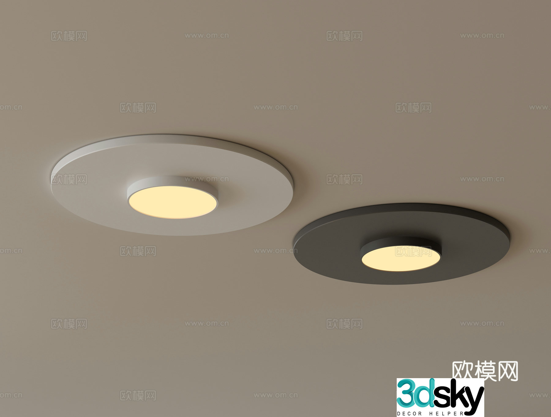 Round ceiling lamp bedroom lamp 3d model