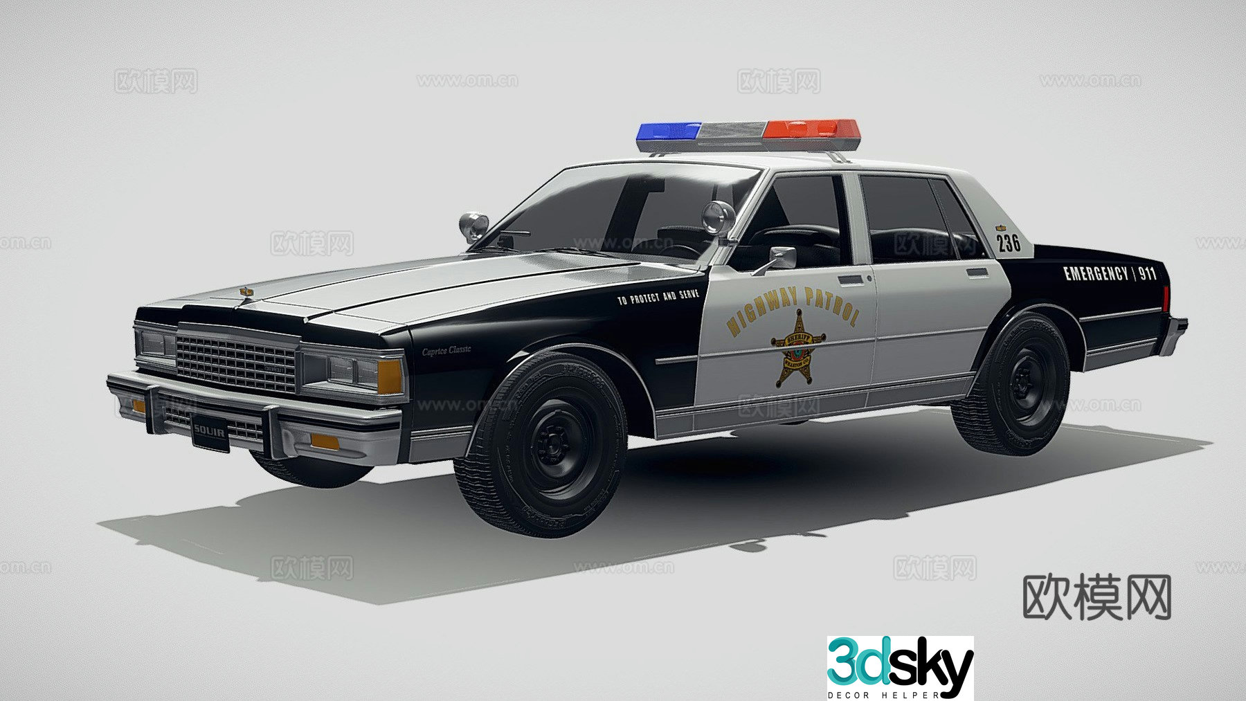 car police car 3d model