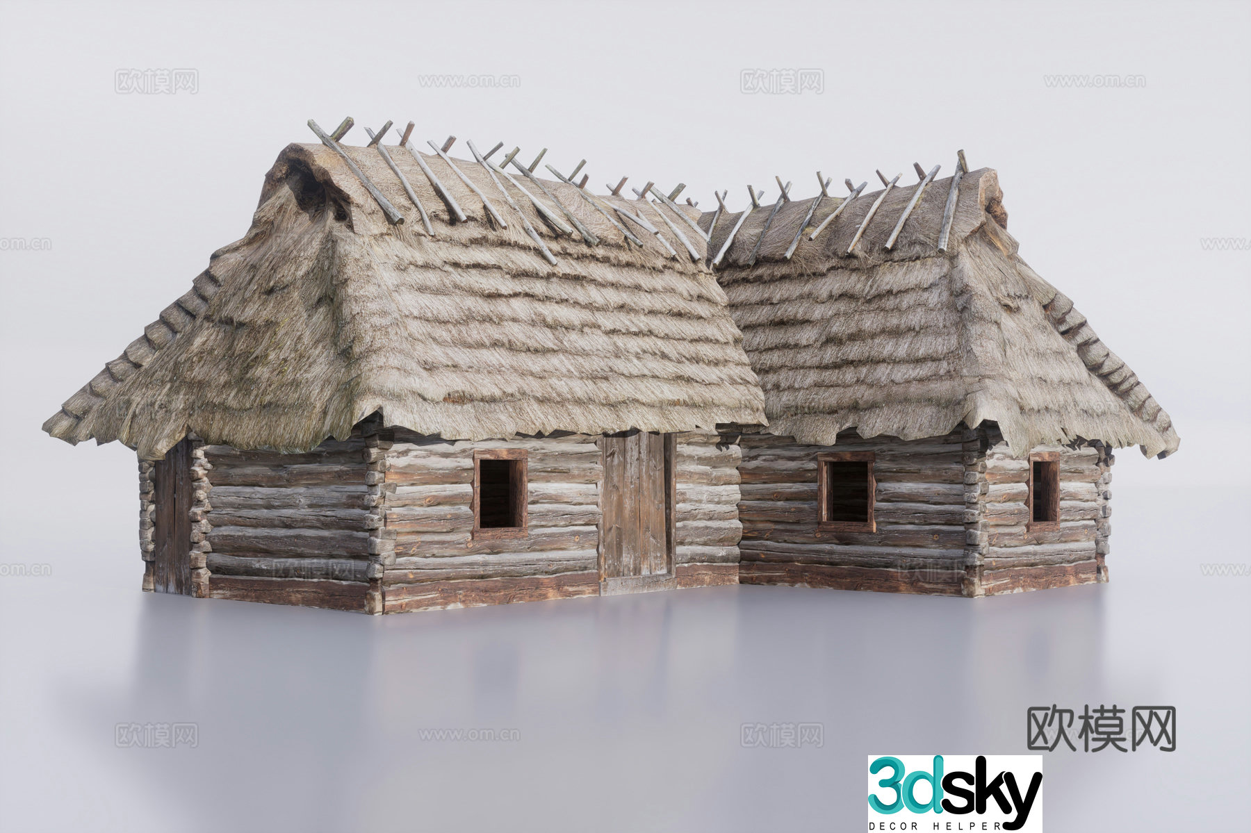 Wabi-sabi thatched cabin cabin 3d model