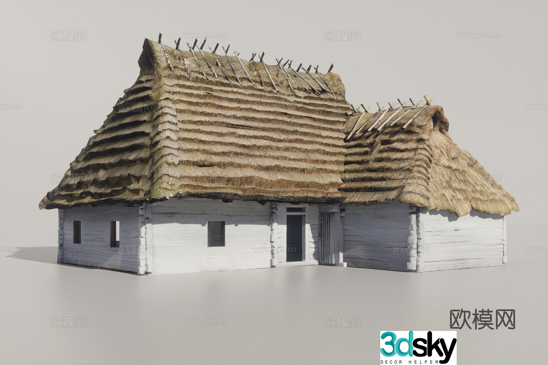Wabi-sabi thatched cabin cabin 3d model