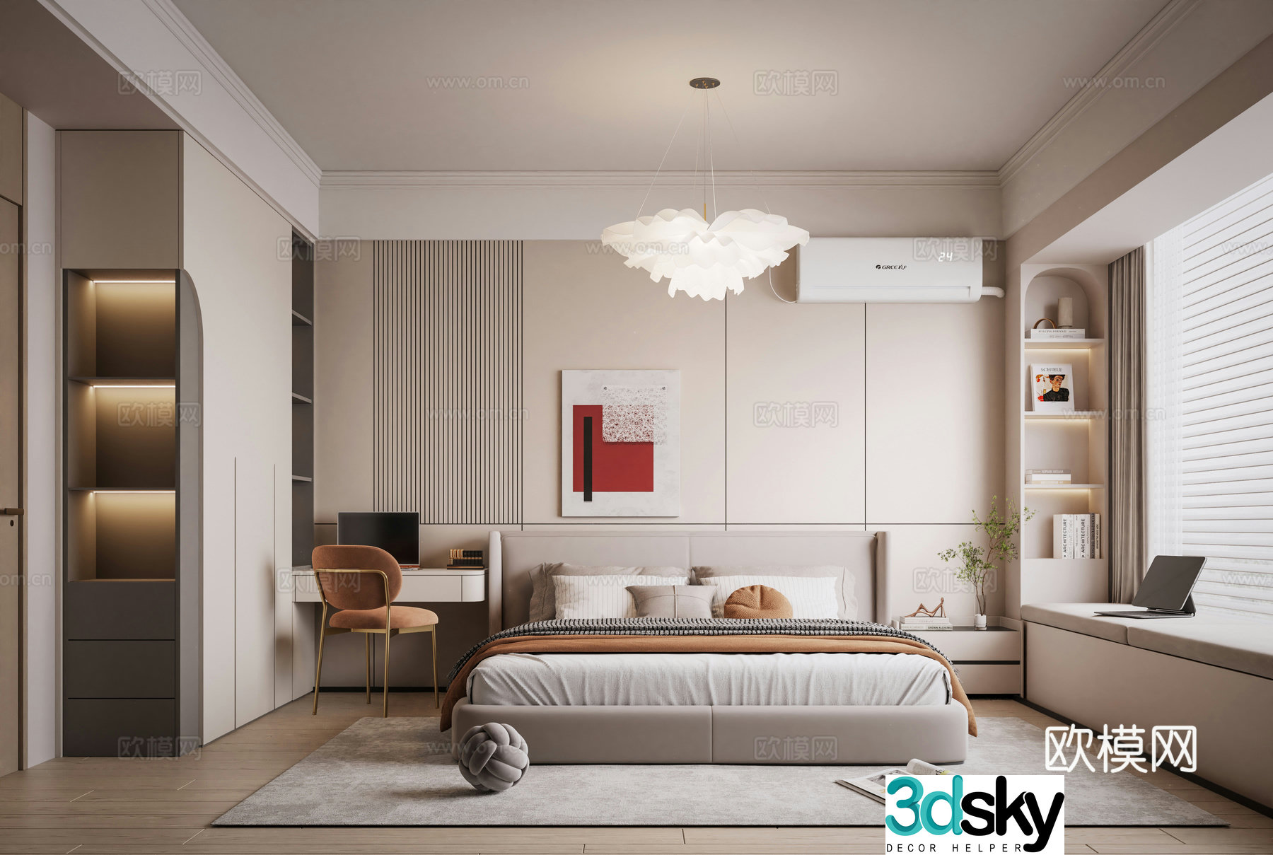 Modern bedroom master bedroom 3d model